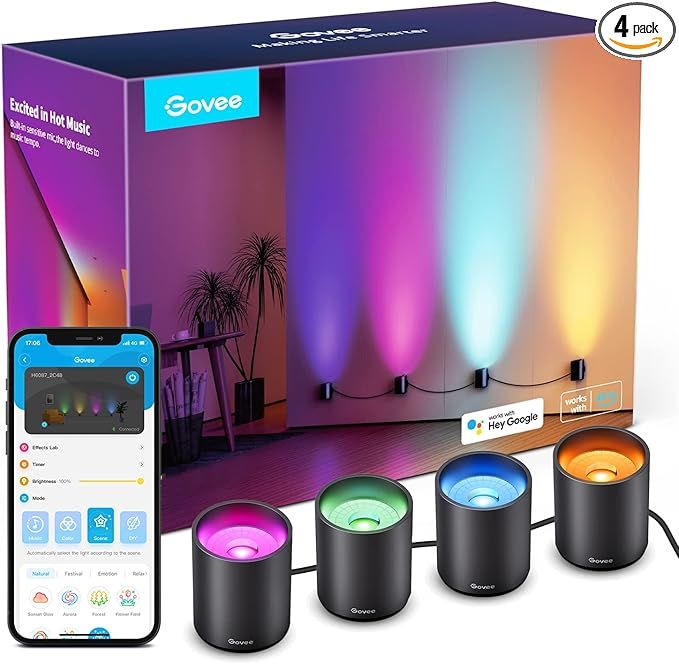 Govee RGBIC Smart Wall Sconces, Music Sync Home Decor WiFi Wall Lights Work with Alexa, Multicolor Wall Led Light for Party and Decor, 30+ Dynamic Scene Indoor Light Fixture for Living Room, Bedroom added by erika grossman