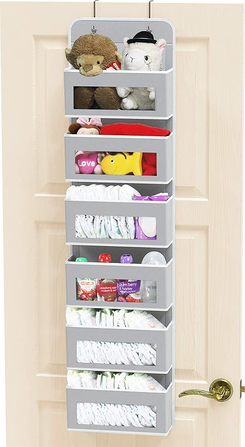 Simple Houseware Over Door/Wall Mount 6 Clear Window Pocket Organizer, Gray added by Rachel Fedorov