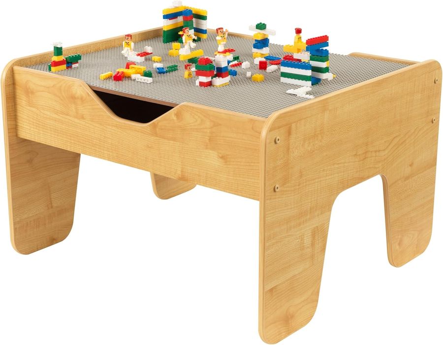 KidKraft Reversible Wooden Activity Table with Board with 195 Building Bricks – Gray & Natural, Gift for Ages 3+ added by Whitney Crutcher