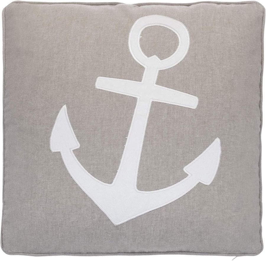 Levtex Home Provincetown Decorative Pillow (18x18in.) - Appliqued Anchor - Natural Beige and White added by sallie tyler
