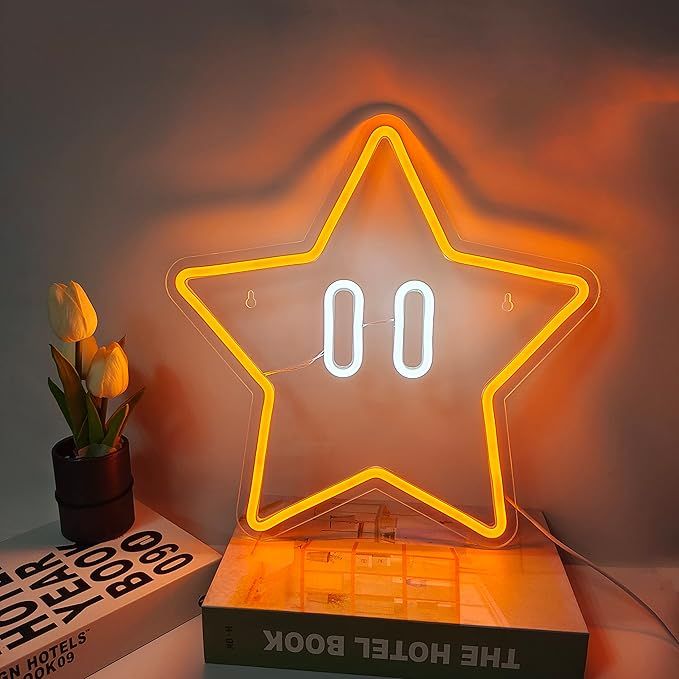Star Neon Signs Mario Star Led Neon Light Mario Game Room Decor Gamer Neon Sign for Wall Decor,Bedroom,Game Room Decor,Man Cave,Kids Room Gaming Star added by Jenna Quinones