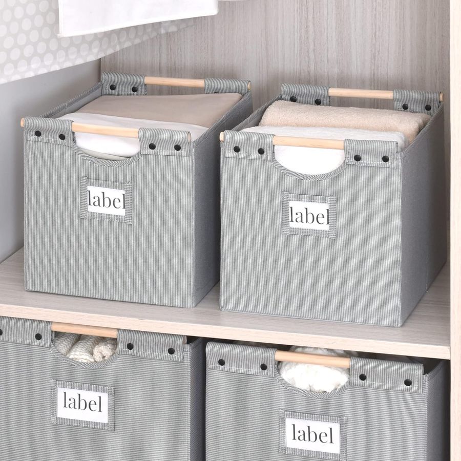 StorageWorks Closet Baskets, Decorative Storage Bins for Shelf, Collapsible Fabric Baskets with Wooden Handles, Mixing of Gray and White, Large, 2 Pack added by Rachel Fedorov