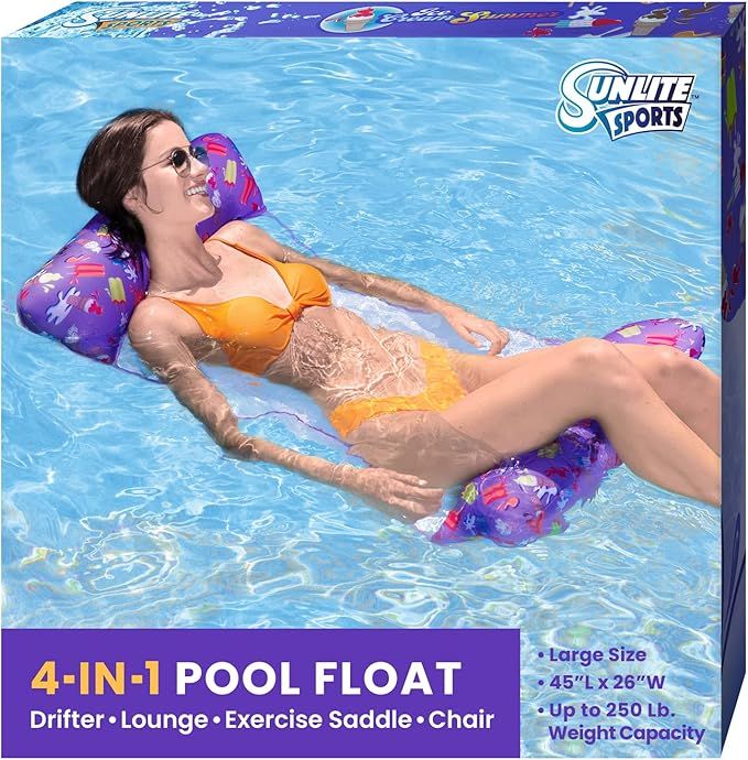 Sunlite Sports River Raft Inflatable Tube, Water Float to Lounge Above Lake and River, Outdoor Water Tube Sport Fun, Recreational Use, Two Grip Handles, Cup Holder, Grab Rope added by Sarah Jackson