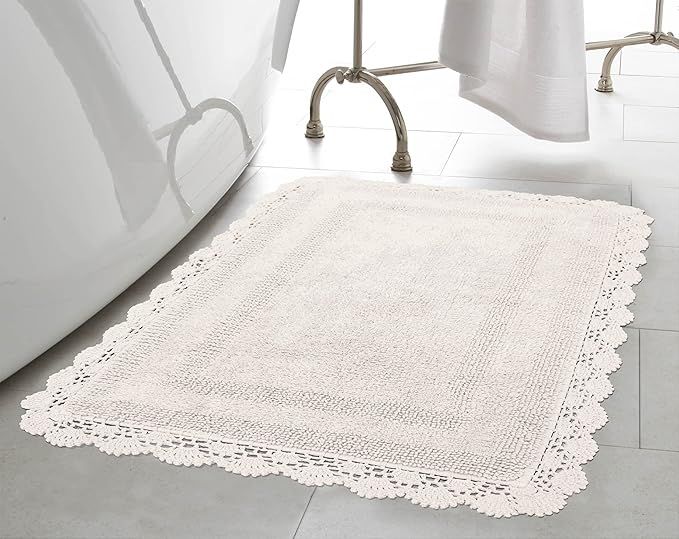 Laura Ashley Crochet Cotton 24x40 Bath Rug, Creamy White added by KATHERINE ECK