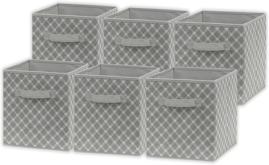 SimpleHouseware Fabric Cube Storage Bins Foldable Organizer, Geometric Grey, Set of 6 added by Rachel Fedorov