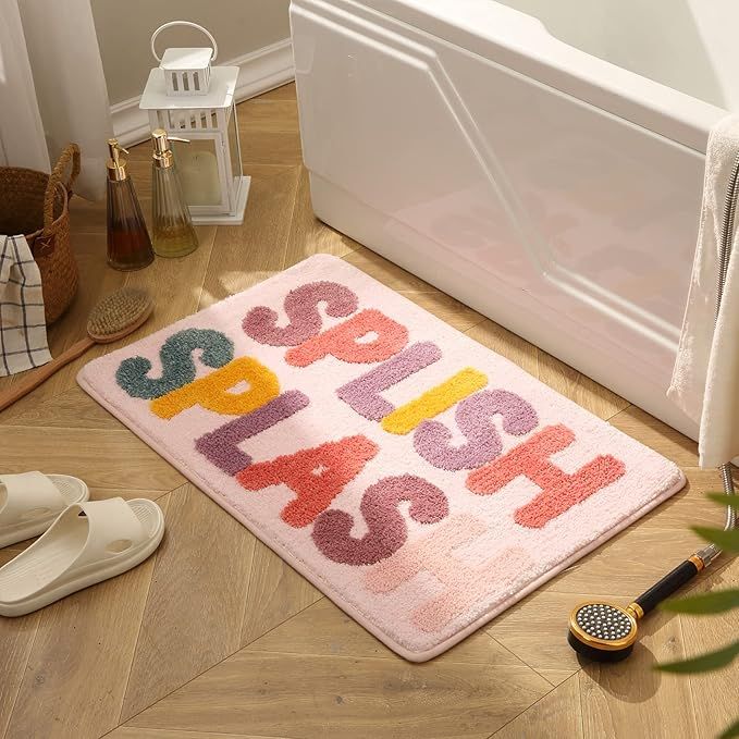 BUTOTOU Bathroom Funny Rugs Cute Bath Rugs Non-Slip for Kids Modern Microfiber Mats Absorbent-Splish added by Katherine Brensinger