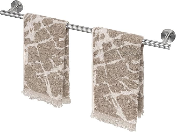 HITSLAM Brushed Nickel 25.7 Inch Towel Bar for Bathroom, SUS304 Stainless Steel Bathroom Towel Rack Wall Mounted, Modern Home Decor Bath Towel Holder with Hardware Accessories added by Sarah Jackson