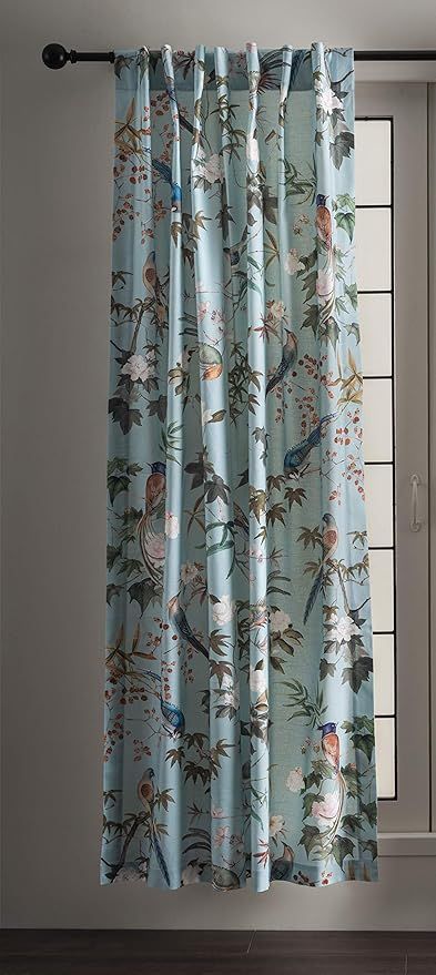 Maison d' Hermine Tailored Curtain 100% Cotton One Panel 50"x96" Curtains, Easy Hanging with a Rod Pocket & Loop for Living Rooms Bedrooms Offices, Hokuzai - Blue - Spring/Summer added by SABi iNTERIORS
