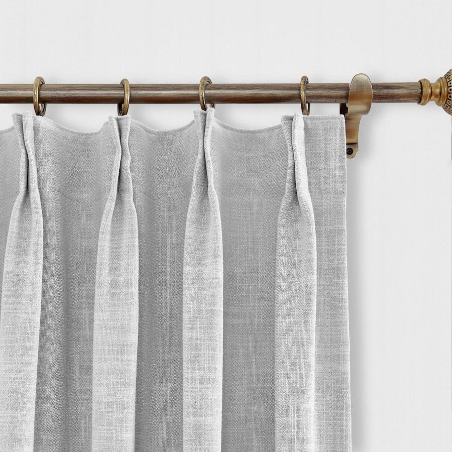 TWOPAGES 72 W x 102 L inch Pinch Pleat Darkening Drapes Faux Linen Curtains Drapery Panel for Living Room Bedroom Meetingroom Club Theater Patio Door (1 Panel),Beige White added by Cheyenne Ely