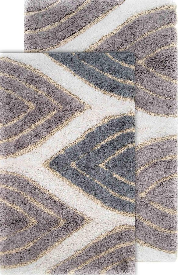 Chesapeake Davenport 2 Pc. Grey Bath Rug Set 44804 (21"x34" & 24"x40") added by KATHERINE ECK