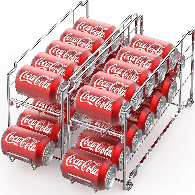2 Pack - SimpleHouseware Stackable Front Loading Beverage Can Dispenser Rack, Chrome added by Kate Lynn Nemett
