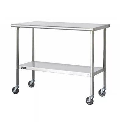 Trinity Ecostorage Stainless Steel Table with Wheels, 48 in. x 24 in. x 35 in., TLS-0201C at Tractor Supply Co. added by Laurence Bradford