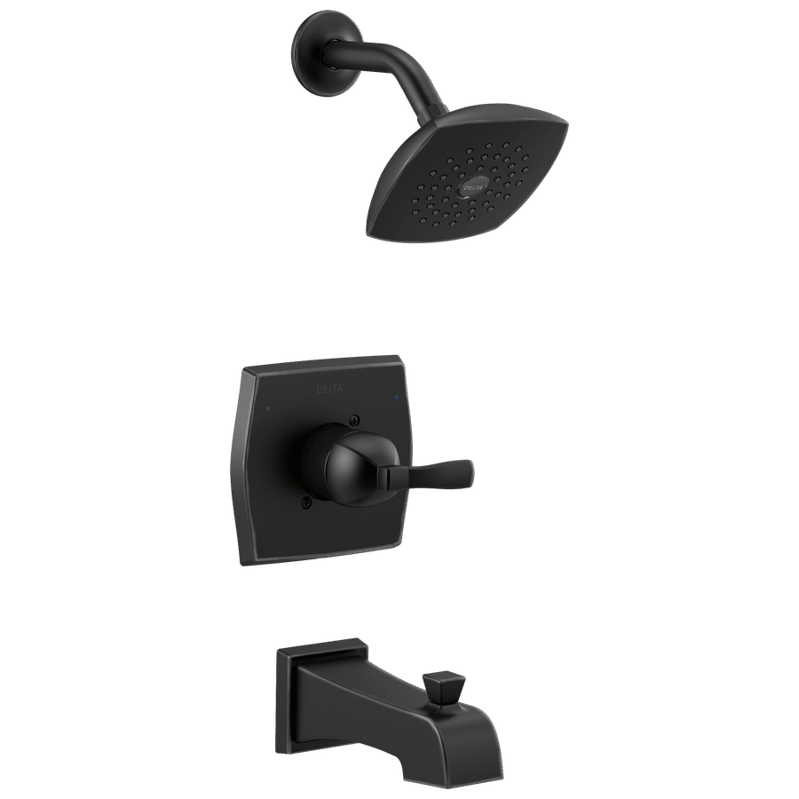 Delta Flynn Matte Black 1-Handle Bathtub and Shower Faucet with Valve Lowes.com added by Bailey Surrett