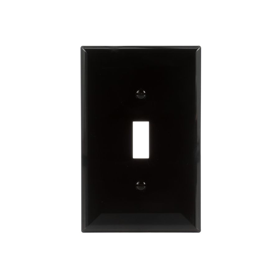 Eaton 1-Gang Midsize Toggle Wall Plate, Black Lowes.com added by dion banville