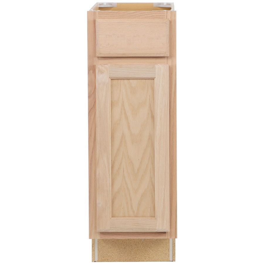 Project Source 12-in W x 35-in H x 23.75-in D Natural Unfinished Oak Door and Drawer Base Fully Assembled Cabinet (Flat Panel Square Door Style) Lowes.com added by Kate Cadore