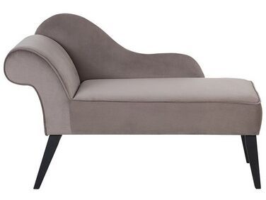 Left Hand Velvet Chaise Lounge Taupe BIARRITZ added by Spoak Member