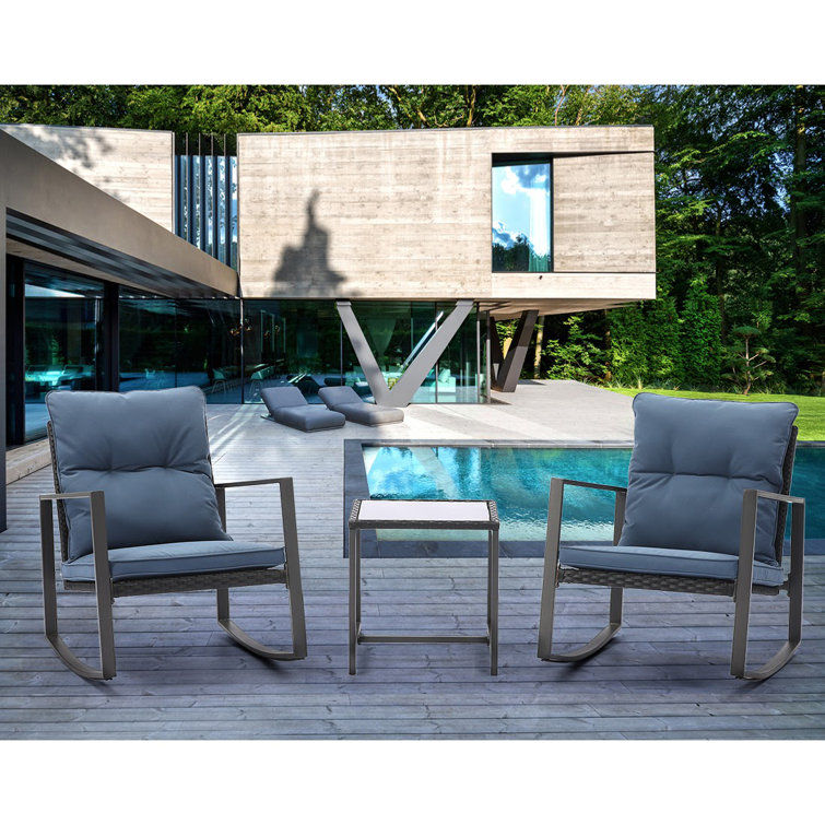 Outdoor Arazeli Rocking Metal Chair with Cushions added by Spoak Member