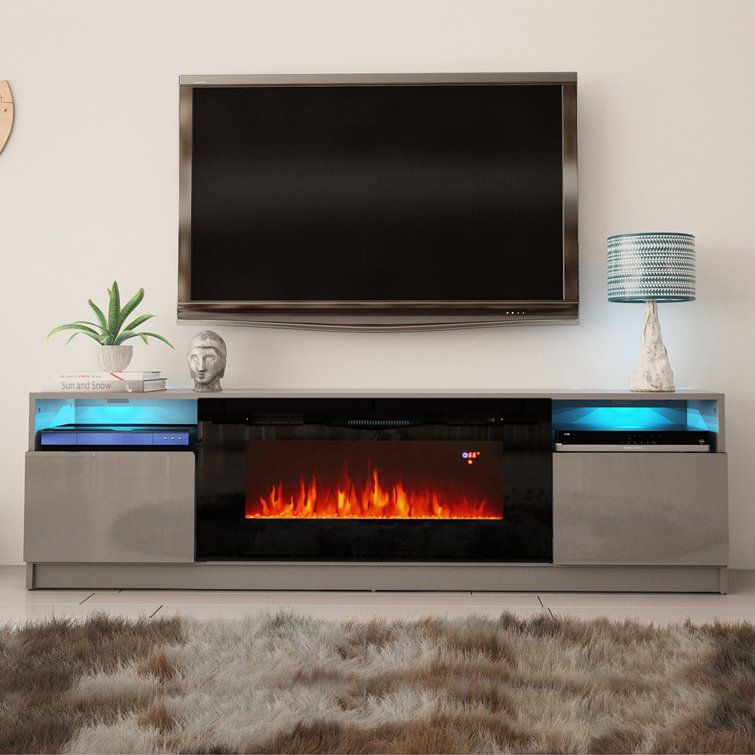 Delaine TV Stand for TVs up to 88" with Fireplace Included added by Spoak Member