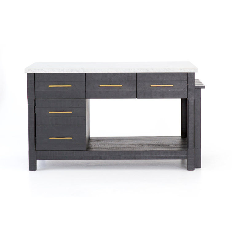 Janet 60'' Solid Wood Kitchen Island with Marble Top added by Eileen Kline
