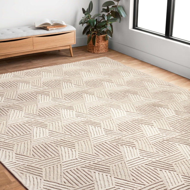 Gould Geometric Handmade Tufted Wool Brown Area Rug added by Becca Riter