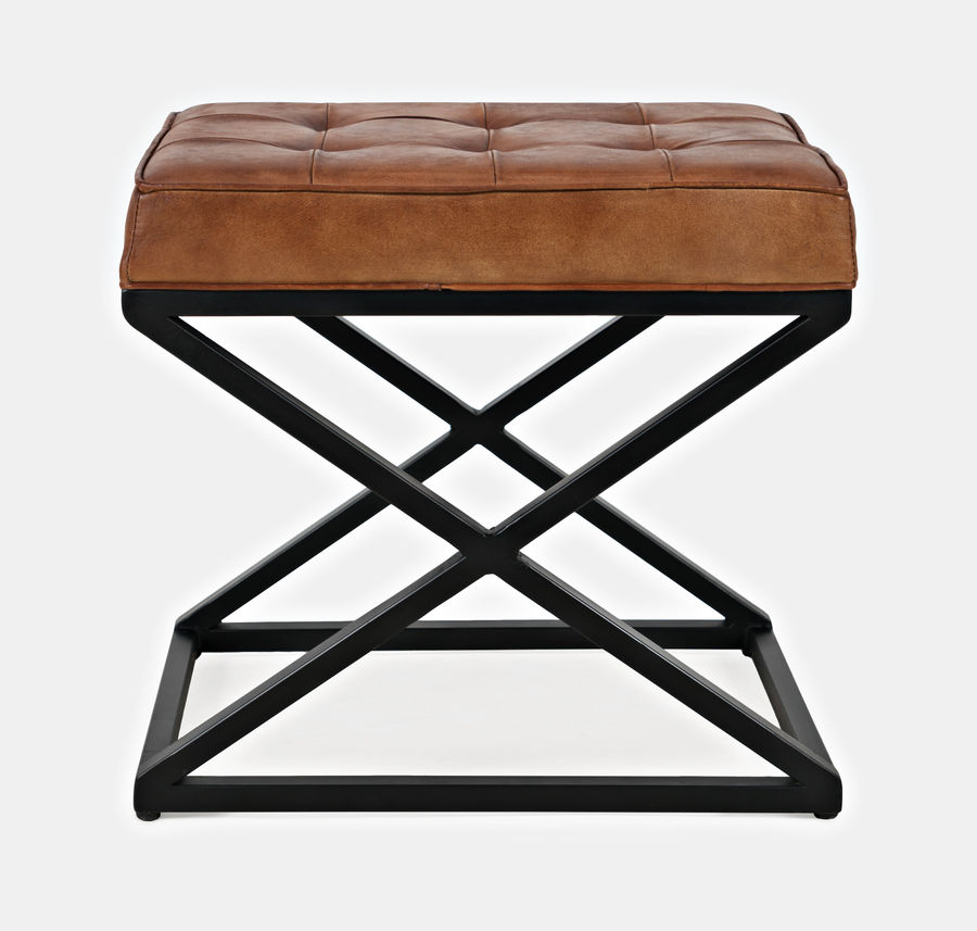 Lorilee 20" Genuine Leather Tufted Rectangle Standard Ottoman added by Spoak Member