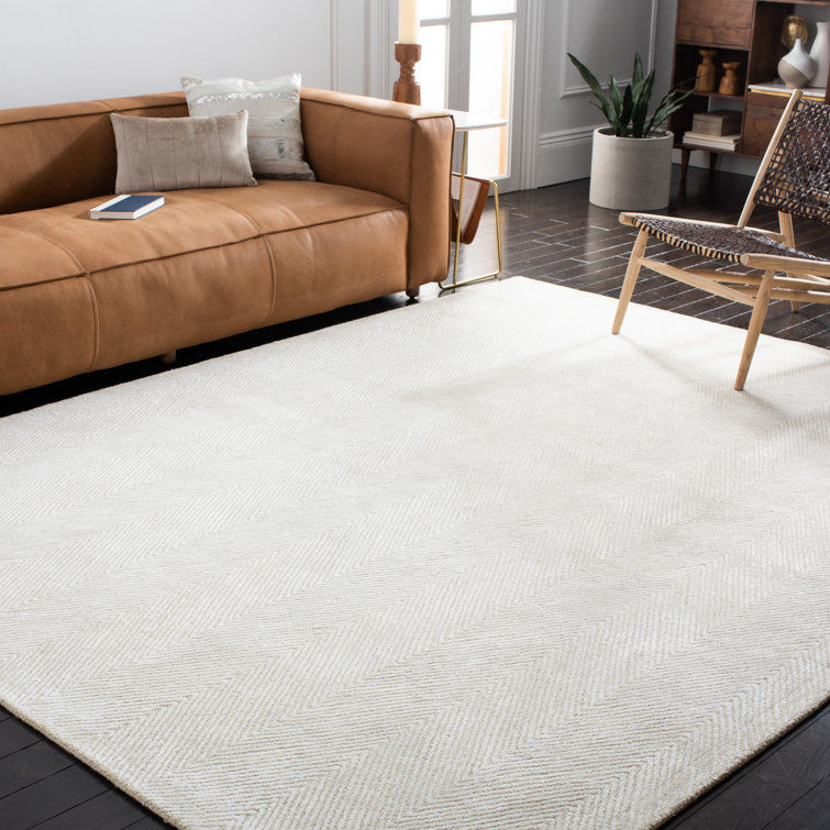 Keough Chevron Handmade Tufted Ivory Area Rug added by Becca Riter