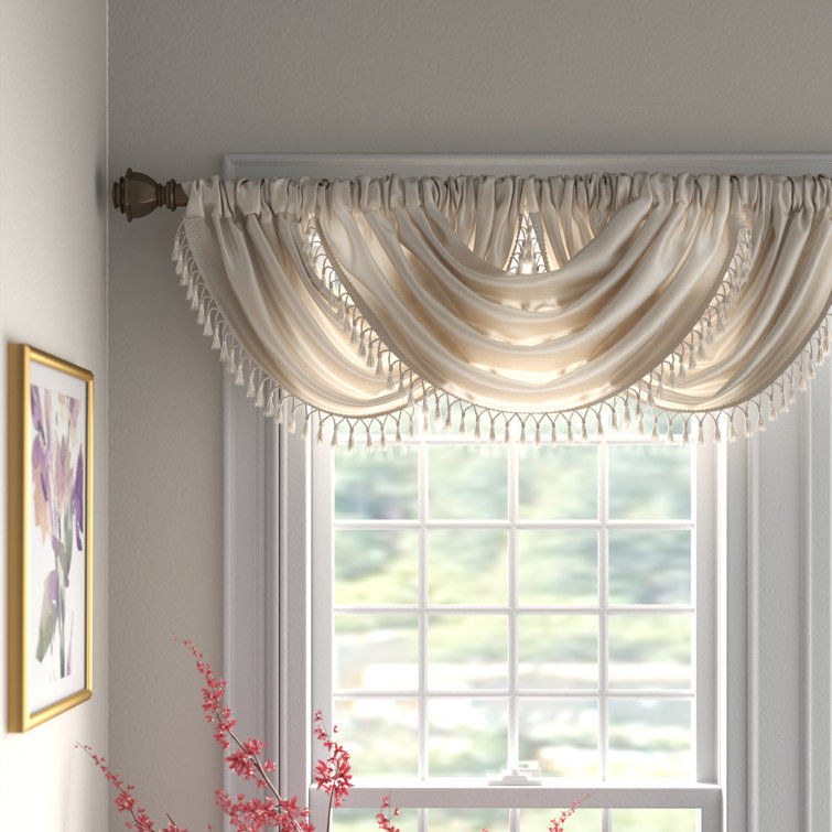 Alland Solid Color Silk Scalloped 38'' Window Valance added by Jendalyn Cohen