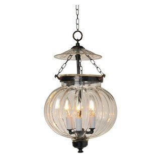 Melon Hundi Glass Bell Jar Lantern 11"D - Traditional - Pendant Lighting - by A. Sanoma Inc | Houzz added by Serena Finnerty