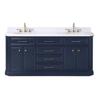 Palace 72" White Quartz Top Double Vanity - Traditional - Bathroom Vanities And Sink Consoles - by Water Creation | Houzz added by Spoak Member
