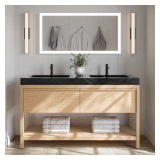 Shoji Bath Vanity, Whitewash Oak, 60", Double Sink, Freestanding added by Kate Lynn Nemett