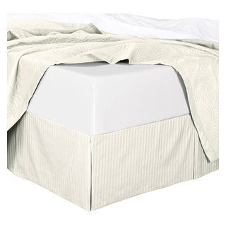 100% Microfiber Damask Stripe 14" Drop Bed Skirt - Contemporary - Bedskirts - by Wholesale Beddings | Houzz added by Liz Nevil-Smith