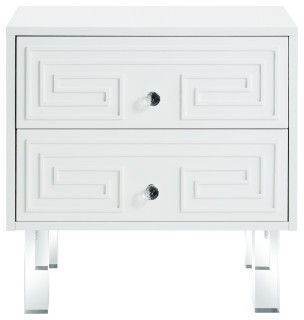 Shirin Greek Key Lacquer-Finish Lucite Leg Side Table - Contemporary - Side Tables And End Tables - by Inspired Home | Houzz added by Spoak Member