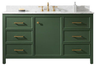 60" Blue Finish Single Sink Vanity Cabinet, Carrara White Top - Transitional - Bathroom Vanities And Sink Consoles - by Legion Furniture | Houzz added by Spoak Member
