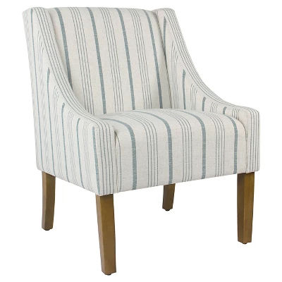 Modern Swoop Accent Armchair Blue Calypso Stripe - HomePop added by Jamie Stellato