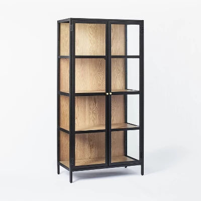 60" Crystal Cove Glass Cabinet Black - Threshold™ designed with Studio McGee added by Ali Hampton