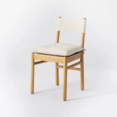 Emery Wood Dining Chair with Upholstered Seat and Sling Back Natural - Threshold™ designed with Studio McGee added by Sarah Deel