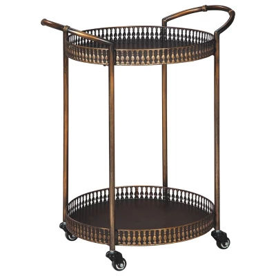 Clarkburn Bar Cart Bronze Finish - Signature Design by Ashley added by Natalie Hale