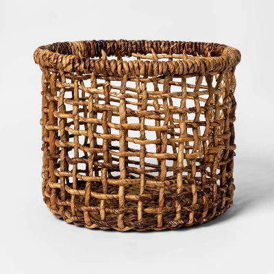 Banana Bark Round Open Weave Basket Natural - Opalhouse&#8482; added by Carina Miranda