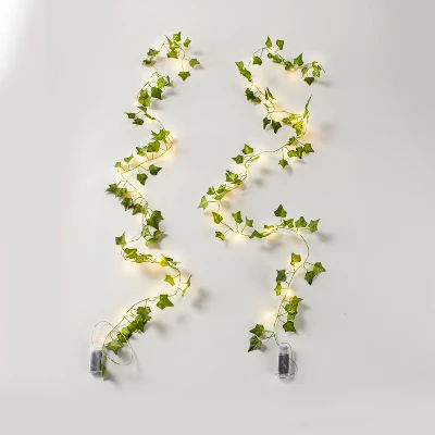 Lakeside Floral LED String Lights with Battery Pack - Green Ivy - 2 Pieces added by Lauren Abbott