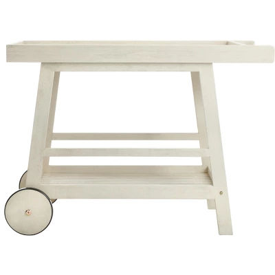 Renzo Indoor/Outdoor Bar Cart - Distressed White - Safavieh added by Kacey Dillier