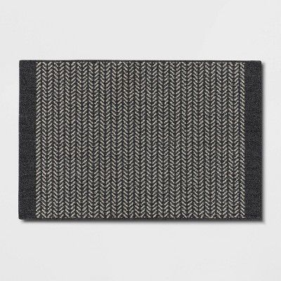 2'5"x3'8" Herringbone Rug Gray - Threshold™ added by Kerry Drapcho
