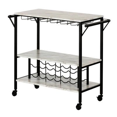 Maliza Bar Cart with Wine Bottle Storage and Wine Glass Rack - South Shore added by Spoak Member