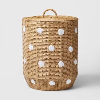 Woven Paper Dot Floor Hamper Natural - Pillowfort&#8482; added by Spoak Member