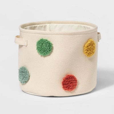 Tufted Canvas Storage Bin - Cloud Island&#8482; Polka Dot M added by Hilary Finn