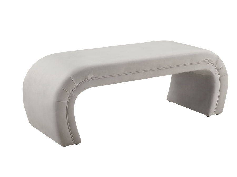 Kenya Light Grey Velvet Bench - TOV Furniture added by Spoak Member