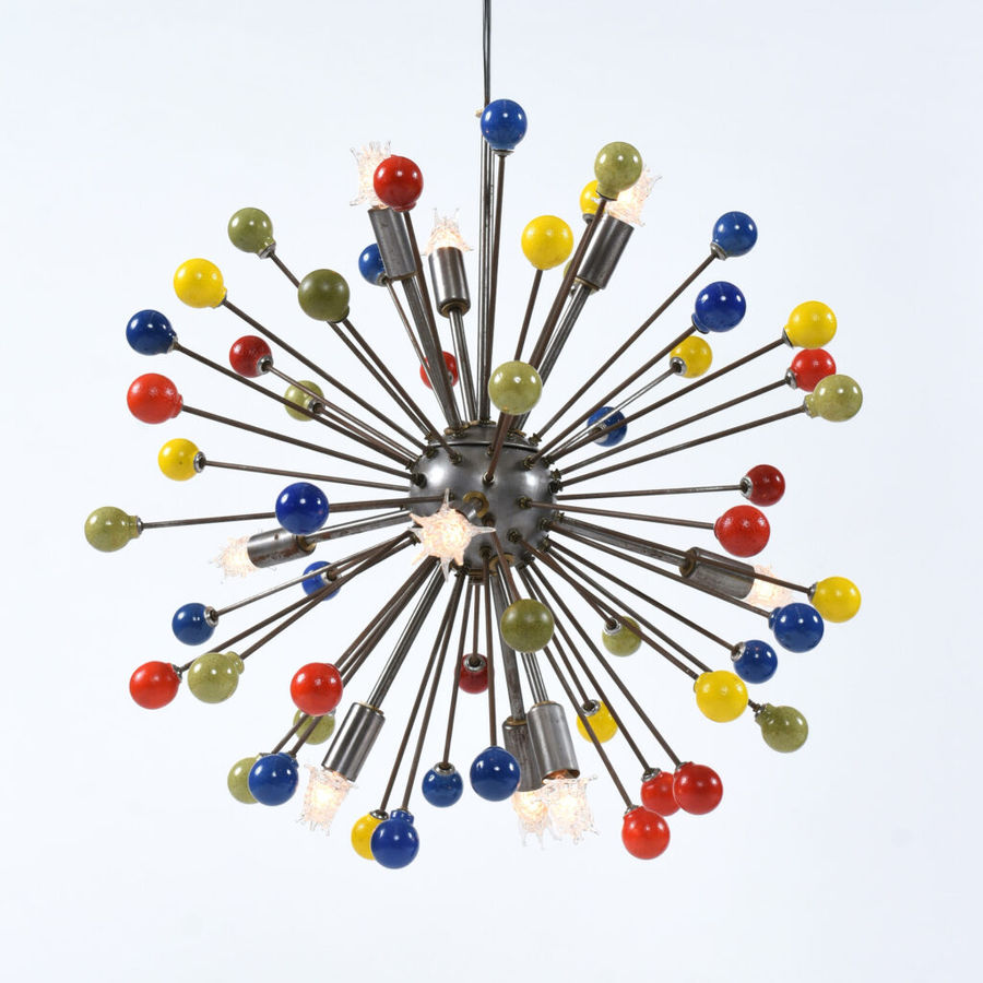 Mid-Century Modern Sputnik Starburst Chandelier Pendant Light with Multi-Color Balls added by KATHERINE ECK
