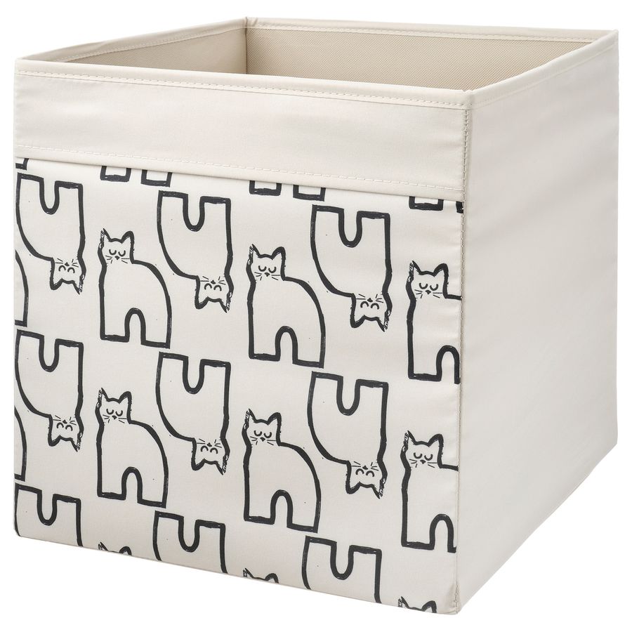 DRÖNA Box, cat patterned/beige, 13x15x13" - IKEA added by Kate Lynn Nemett