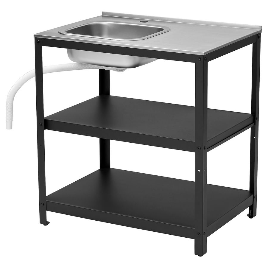GRILLSKÄR Sink unit, black/stainless steel outdoor, 337/8x24" - IKEA added by Laurence Bradford
