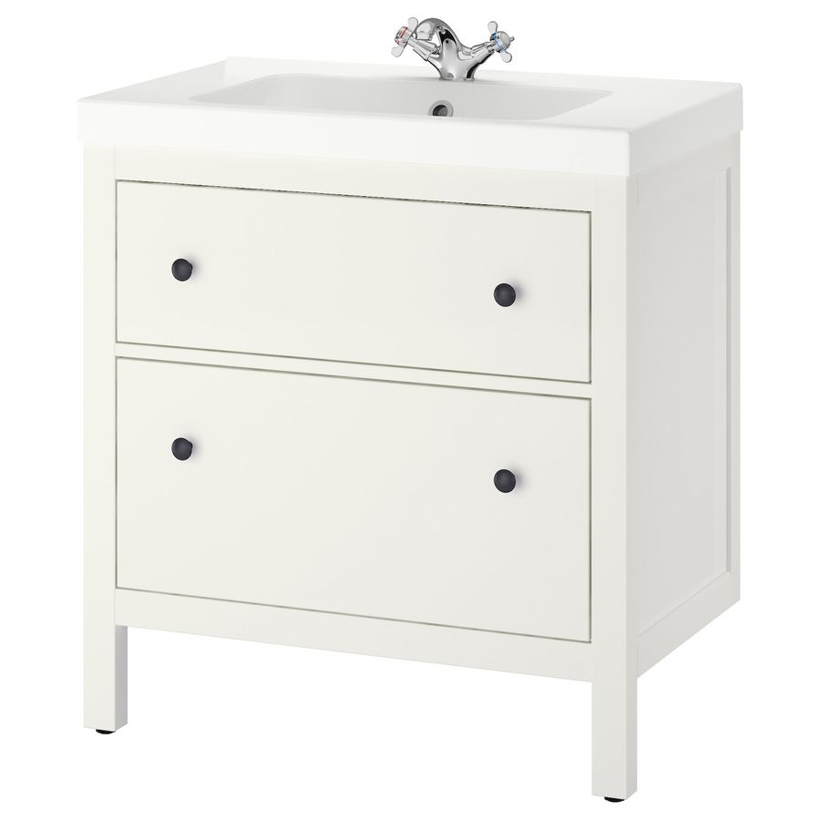 HEMNES / ODENSVIK Sink cabinet with 2 drawers - white/Runskär faucet 32 5/8x19 1/4x35 " added by Sarah Mennell