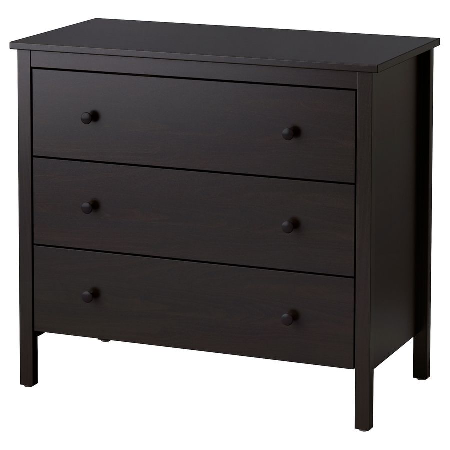 KOPPANG 3-drawer chest - black-brown 35 3/8x32 5/8 " added by Spoak Member